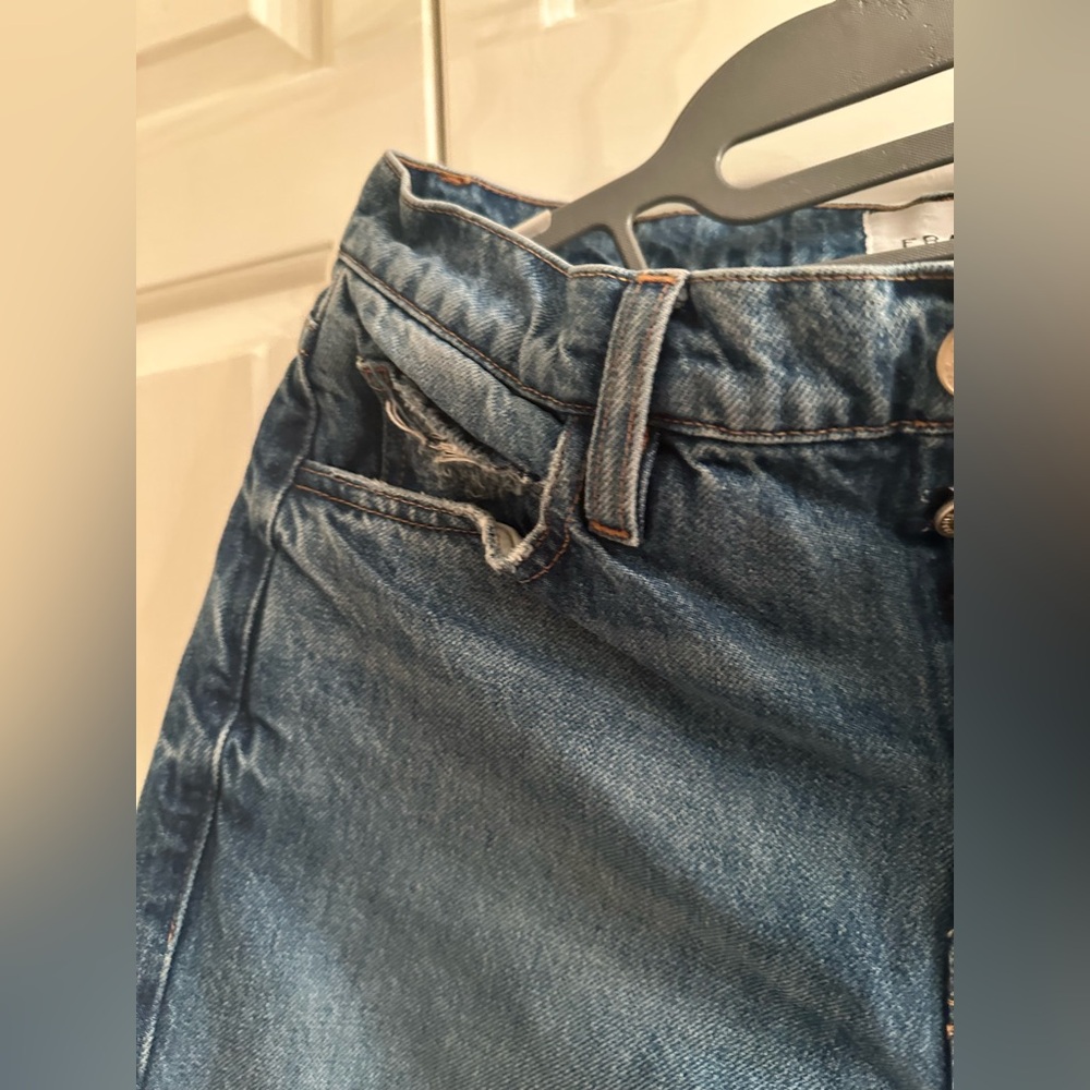 FRAME $258 Le Slouch Straight Leg Jeans In Blue Wash Size 25 - Picture 6 of 11